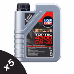 Liqui Moly TOP TEC 4300 5W30 Fully Synthetic Engine Oil ACEA C2/C3 API SP 5x1L