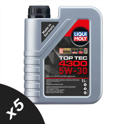 Liqui Moly TOP TEC 4300 5W30 Fully Synthetic Engine Oil ACEA C2/C3 API SP 5x1L