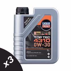 Liqui Moly TOP TEC 4310 0W-30 Semi Synthetic Engine Oil ACEA C2 3x1L