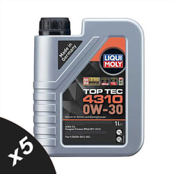 Liqui Moly TOP TEC 4310 0W-30 Semi Synthetic Engine Oil ACEA C2 5x1L
