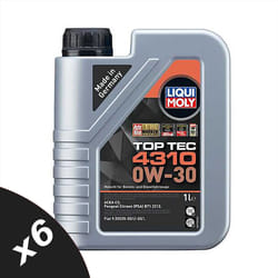 Liqui Moly TOP TEC 4310 0W-30 Semi Synthetic Engine Oil ACEA C2 6x1L
