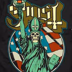Ghost Statue of Liberty T Shirt - S, Black
