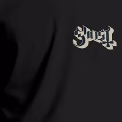Ghost Pocket Band Logo T Shirt - L, Black