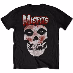 Misfits Blood Drip Skull T Shirt - XL, Black
