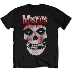Misfits Blood Drip Skull T Shirt - XL, Black