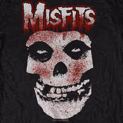 Misfits Blood Drip Skull T Shirt - XL, Black