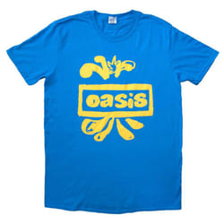 Oasis Drawn Band Logo T Shirt - S, Blue