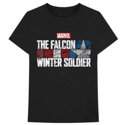 Marvel Comics Falcon & Winter Soldier Text Logo T Shirt - M, Black