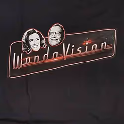 Marvel Comics WandaVision Red Logo T Shirt - XL, Black