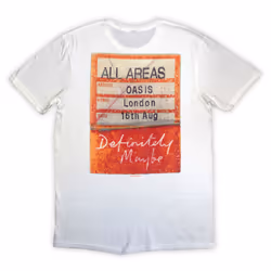Oasis Definitely Maybe AAA Pass T Shirt - S, White