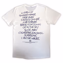 Oasis Definitely Maybe AAA Setlist T Shirt - L, White