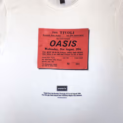 Oasis Definitely Maybe Ticket Stub T Shirt - L, White
