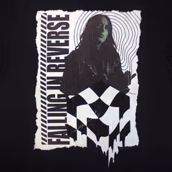 Falling In Reverse 21 Chequered T Shirt - M, Black