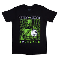 Star Wars The Mandalorian Mando And Grogu Neon T Shirt - XL, Black