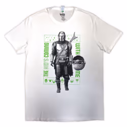 Star Wars The Mandalorian Kids Coming With Me T Shirt - XXL, White
