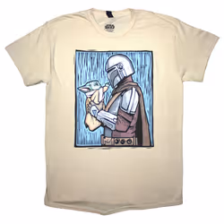 Star Wars The Mandalorian Holding Grogu T Shirt - XL, Natural