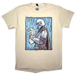 Star Wars The Mandalorian Holding Grogu T Shirt - XXL, Natural