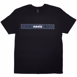 Oasis T-Shirt: Horizontal Bars Logo (Black) - Black, Small