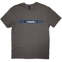 Oasis T-Shirt: Horizontal Bars Logo (Charcoal Grey) - Grey, Small