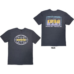 Oasis T-Shirt: 1998 World Tour - USA/Canada (Navy Blue) (Back Print) - Blue, Medium