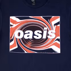 Oasis Union Jack Band Logo T Shirt - M, Navy