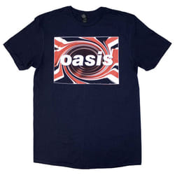 Oasis Union Jack Band Logo T Shirt - XXL, Navy