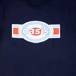 Oasis Oblong Target Band Logo T Shirt - M, Navy