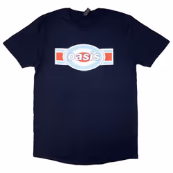 Oasis Oblong Target Band Logo T Shirt - XL, Navy