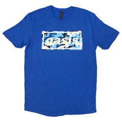 Oasis Camo Band Logo T Shirt - S, Blue
