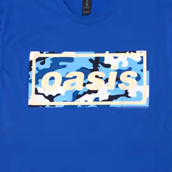 Oasis Camo Band Logo T Shirt - S, Blue