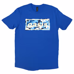 Oasis Camo Band Logo T Shirt - M, Blue