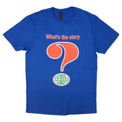 Oasis Question Mark Band Logo T Shirt - L, Blue