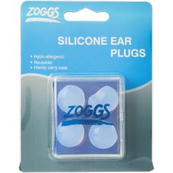 Zoggs Silicone Reusable Ear Plugs for Swimming And Watersports, Clear, Pack of 4