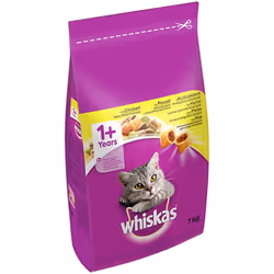 Whiskas 1+ Dry Cat Food for Adult cats with Chicken, 1 bag (1 x 7 kg)