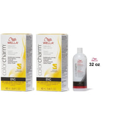 32oz) Wella Color Charm Haircolor 8NG Light Beige Blonde - 8NG + 8NG+Developer (Vol. 20