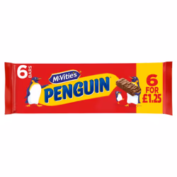 McVitie's Penguin Milk Chocolate Biscuit Bars (6x24.6g) 147.6g ( Pack of 24)