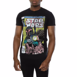 Star Wars Mens Boba Fett Comic T-Shirt - S, Black