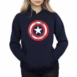 Marvel Womens/Ladies Captain America Distressed Shield Hoodie