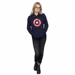 Marvel Womens/Ladies Captain America Distressed Shield Hoodie