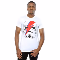 Star Wars Mens Stormtrooper Glam Lightning Bolt T-Shirt - L, White