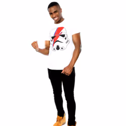 Star Wars Mens Stormtrooper Glam Lightning Bolt T-Shirt - L, White