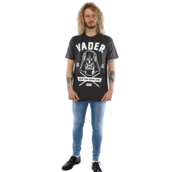 Star Wars Mens Darth Vader Collegiate T-Shirt - S, Light Graphite
