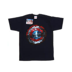 Marvel Mens Captain America Civil War Hex Shield T-Shirt - XXL, Navy Blue