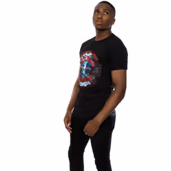Marvel Mens Captain America Civil War Hex Shield T-Shirt - S, Black
