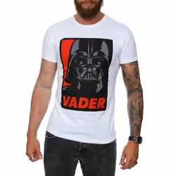 Star Wars Mens Darth Vader Poster Cotton T-Shirt - XXL, White