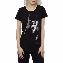Star Wars Womens/Ladies Darth Vader Face Cotton T-Shirt - M, Black