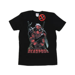 Marvel Mens Deadpool Ready For Action T-Shirt - XXL, Black
