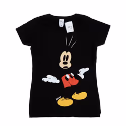 Disney Womens/Ladies Mickey Mouse Surprised Cotton T-Shirt - L, Black