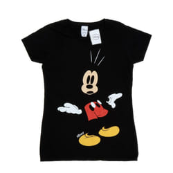 Disney Womens/Ladies Mickey Mouse Surprised Cotton T-Shirt - L, Black