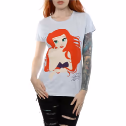Disney Princess Womens/Ladies The Little Mermaid Ariel Silhouette Cotton T-Shirt - XXL, Heather Grey